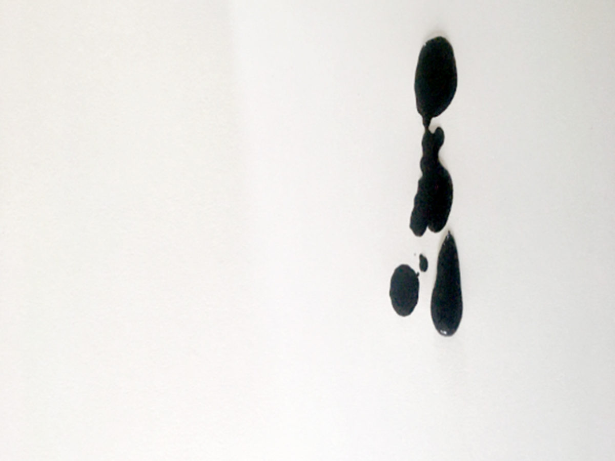 Black blobs on a white paper.