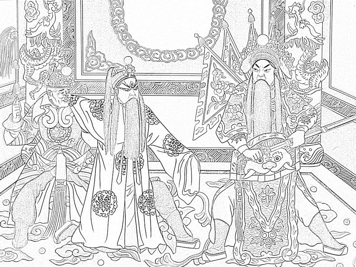 Chinese opera coloring page.