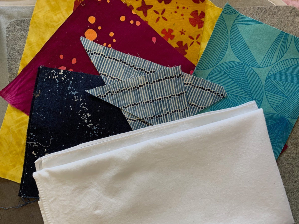 Detailed steps for making no-sew patterned cloths.