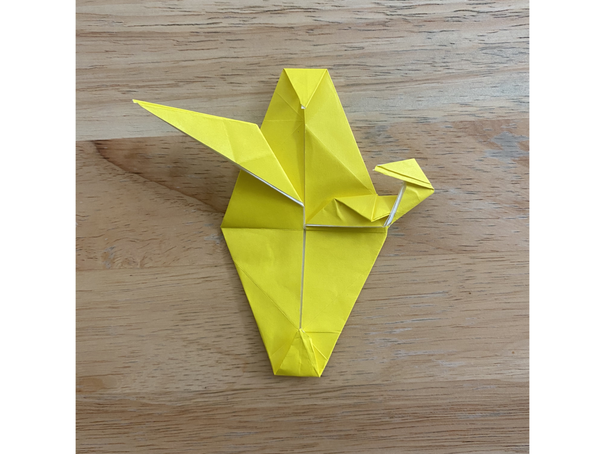 Detail view of an origami step.