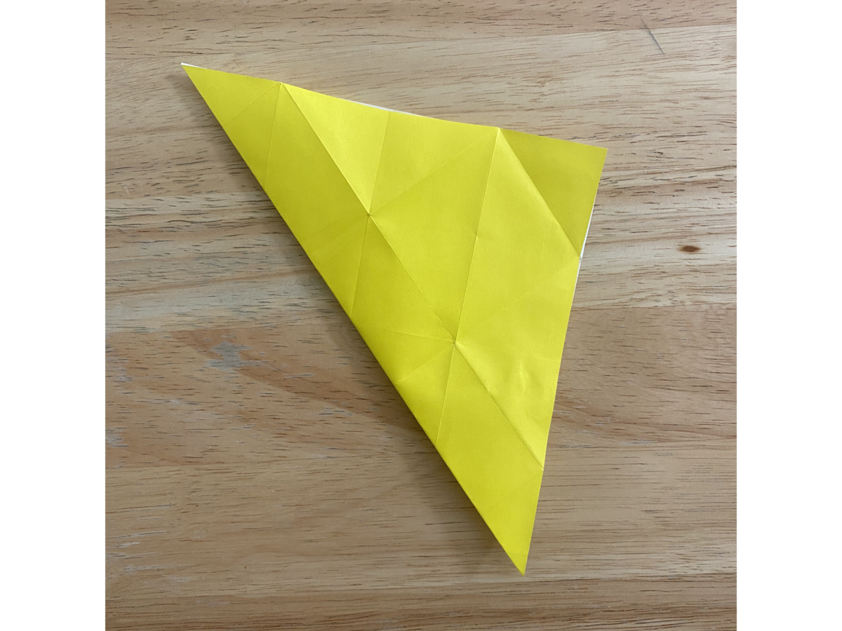 Detail view of an origami step.