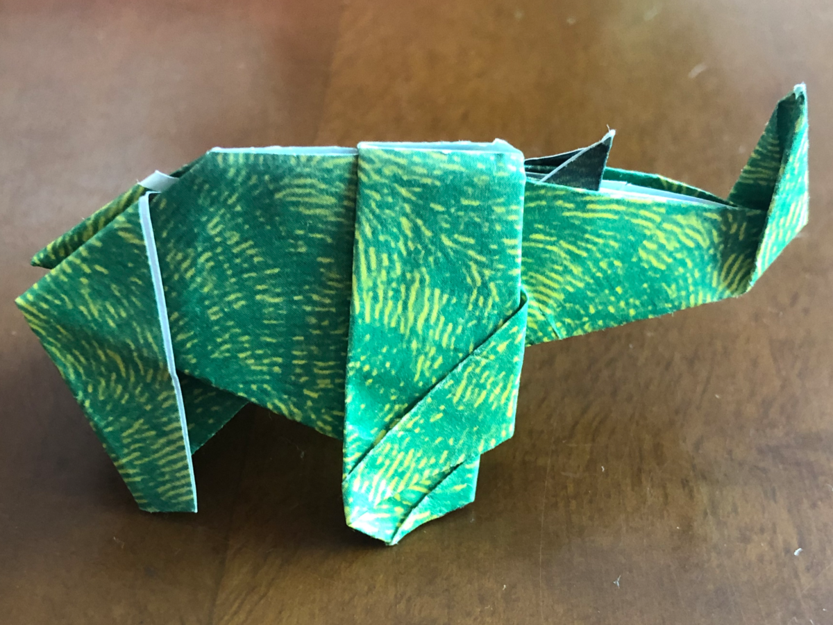 Detail view of an origami step.