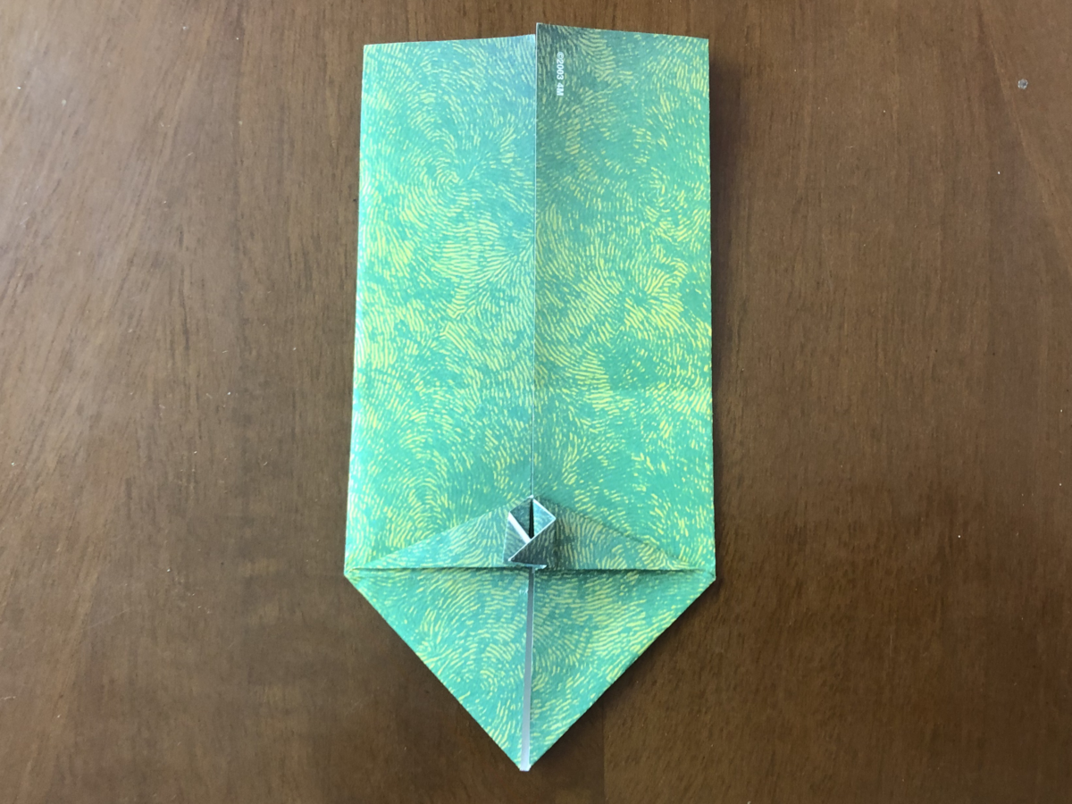 Detail view of an origami step.